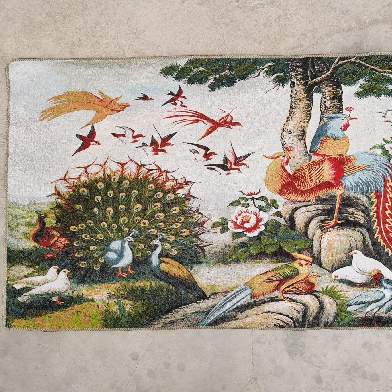 63 &quotКитайская вышитая ткань шелковые животные группы Феникс птица роспись