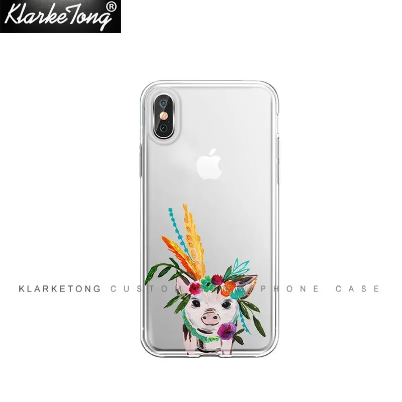 Мягкие прозрачные силиконовые чехлы для телефонов с изображением мисс свиньи в