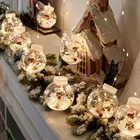 СВЕТОДИОДНАЯ Гирлянда-занавес на новый год 2022, светильник вая гирлянда в виде шара, Санта-Клауса, рождественские украшения для дома, рождественские украшения для новогодней елки