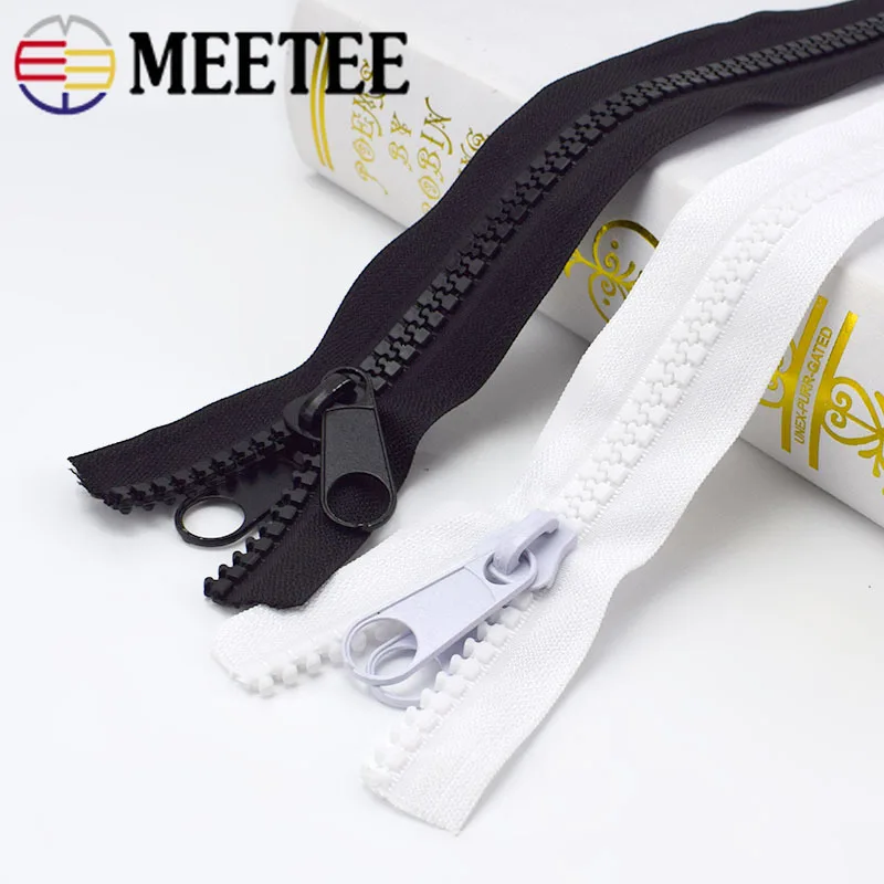 Застежка-молния из смолы Meetee 10 # односторонняя/двухсторонняя головка открытый