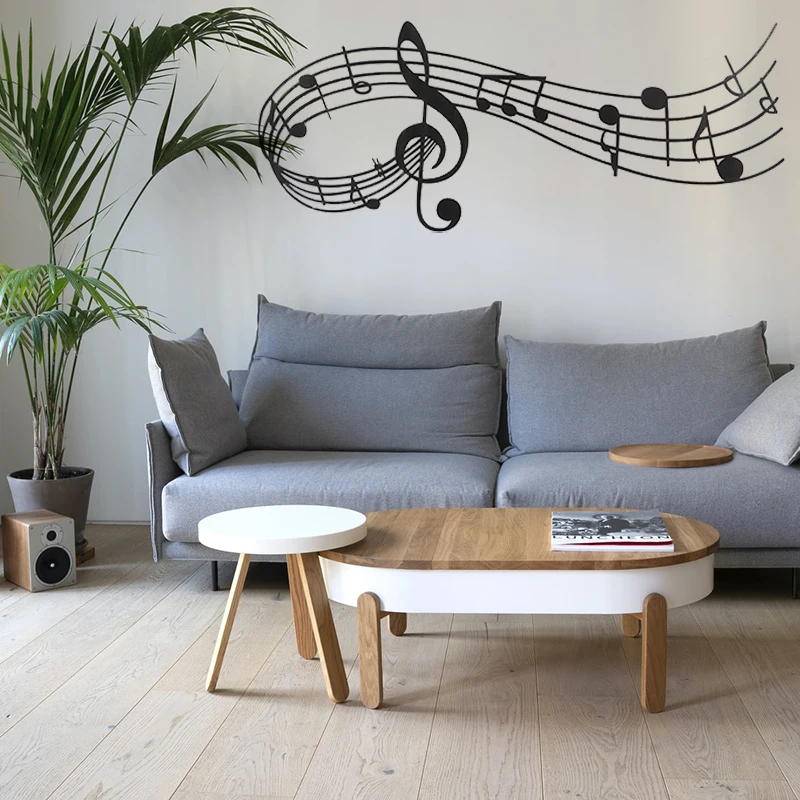 Съемная настенная наклейка музыкальная тема песни звуковые заметки мелодия