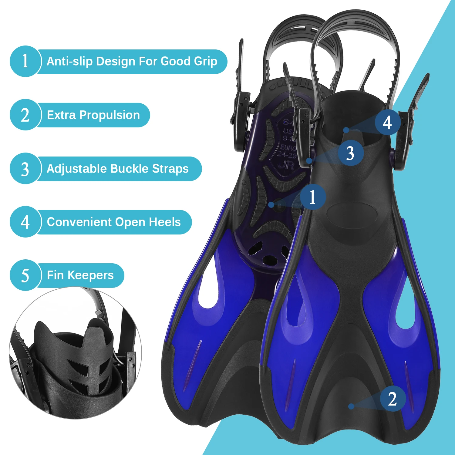 

3 Pcs Kids Snorkeling Kit Swimming Goggles Dry Snorkel Tube Adjustable Fins Swimming Piscina Swimming Pool For Adults Pool Float