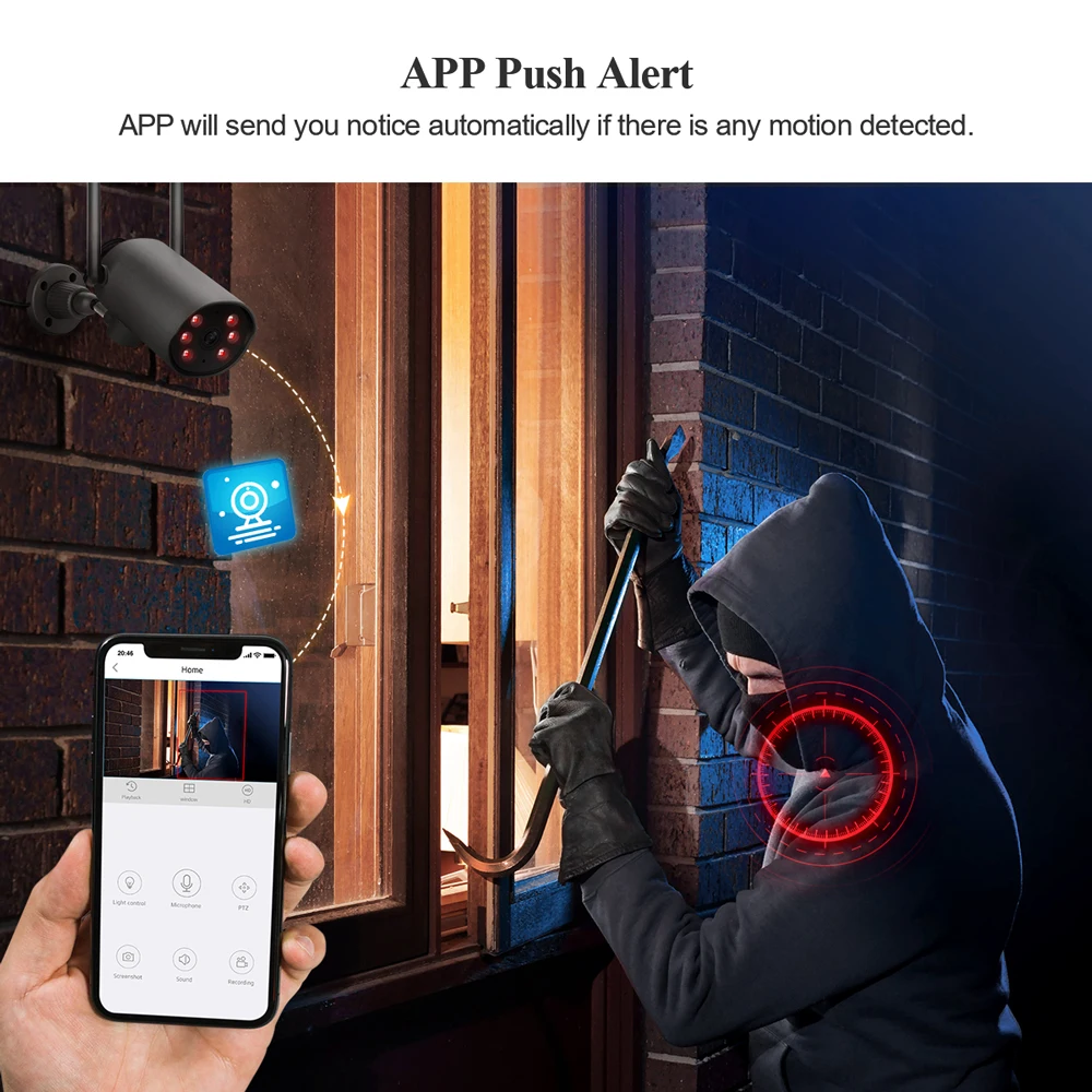 Techage 3.0MP WiFi IP-камера Наружная водонепроницаемая беспроводная 2 4 ГГц камера