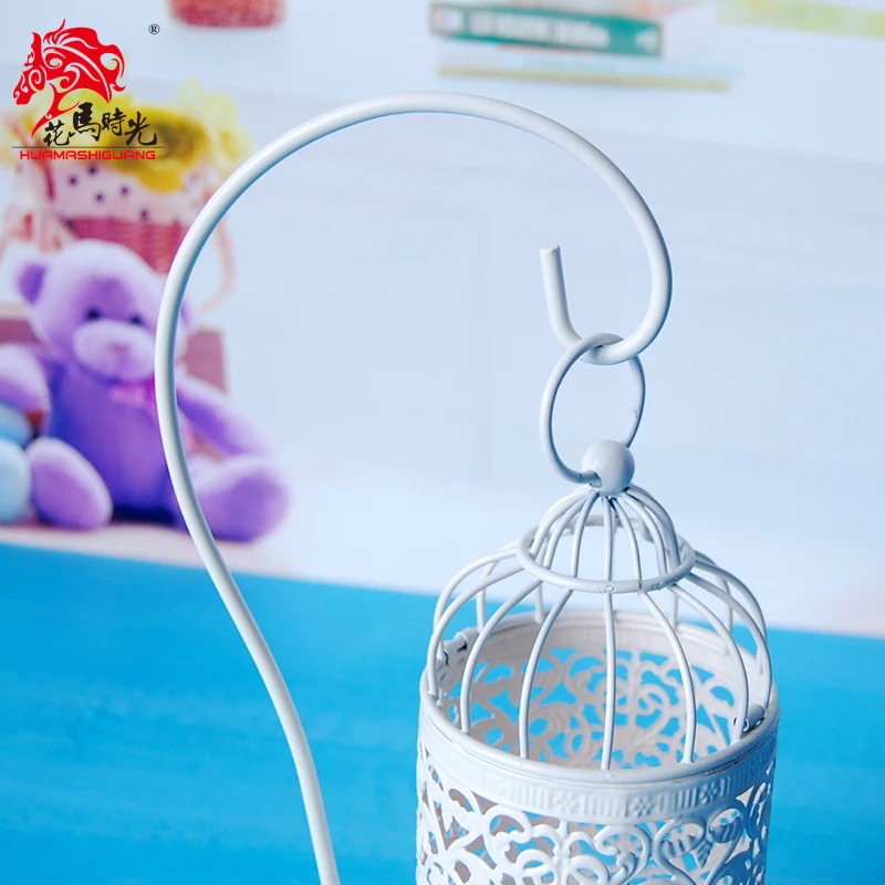 European-Style Pastoral Moroccan Hollow Iron Hanging Candle Holder Warm Romantic Bar Table Wind Lamp Candlestick Candelabra | Дом и сад