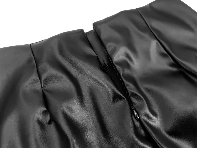 

Women Fashion OL Skirts High waist Leather Summer Spring Clothes Bottoms Female Work High street Buttons Party Pencil Mini Skirt