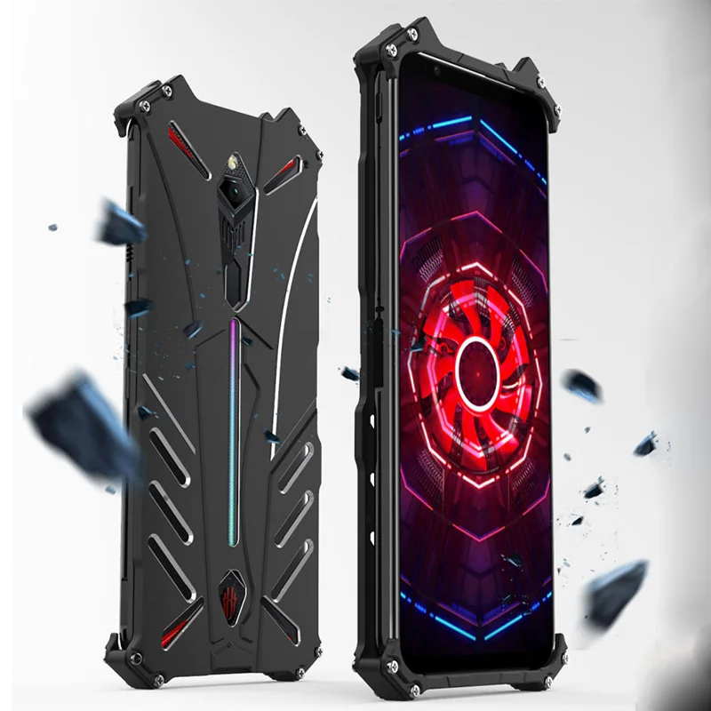 Для Zte Nubia Red Magic 3s чехол оригинальный R-just армированный Алюминиевый металлический