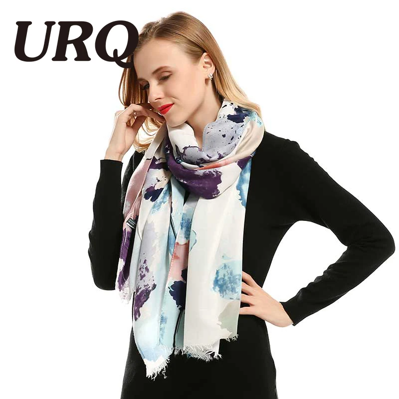 [URQ] Женская длинный вискозный шарф Китайский Стиль дизайн мягкий чехол-накладка
