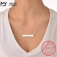 925 sliver personalized bar necklace customized engraved name necklace gold nameplate necklace custom made with any name