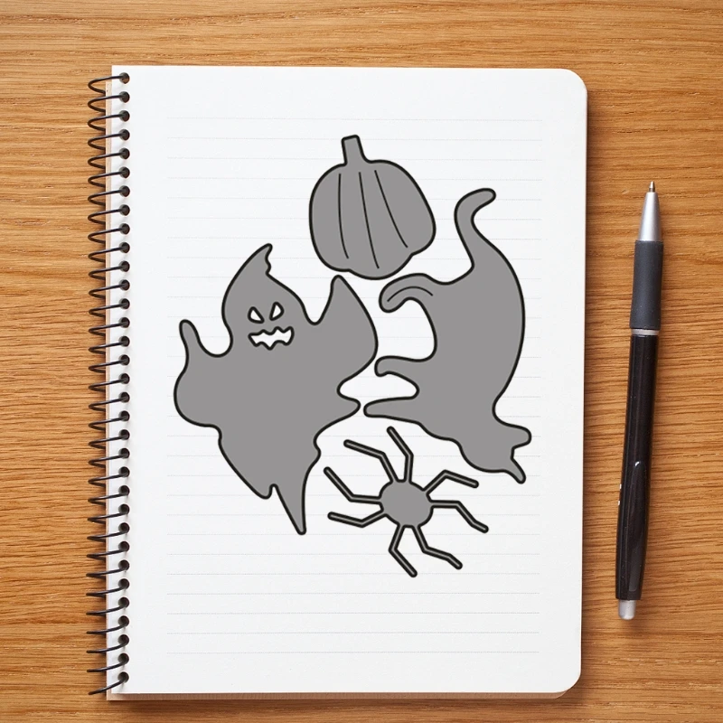 

Halloween Pumpkin Ghost Metal Cutting Dies Stencil Scrapbooking DIY Album Stamp Paper Card Mold Embossing LXAC