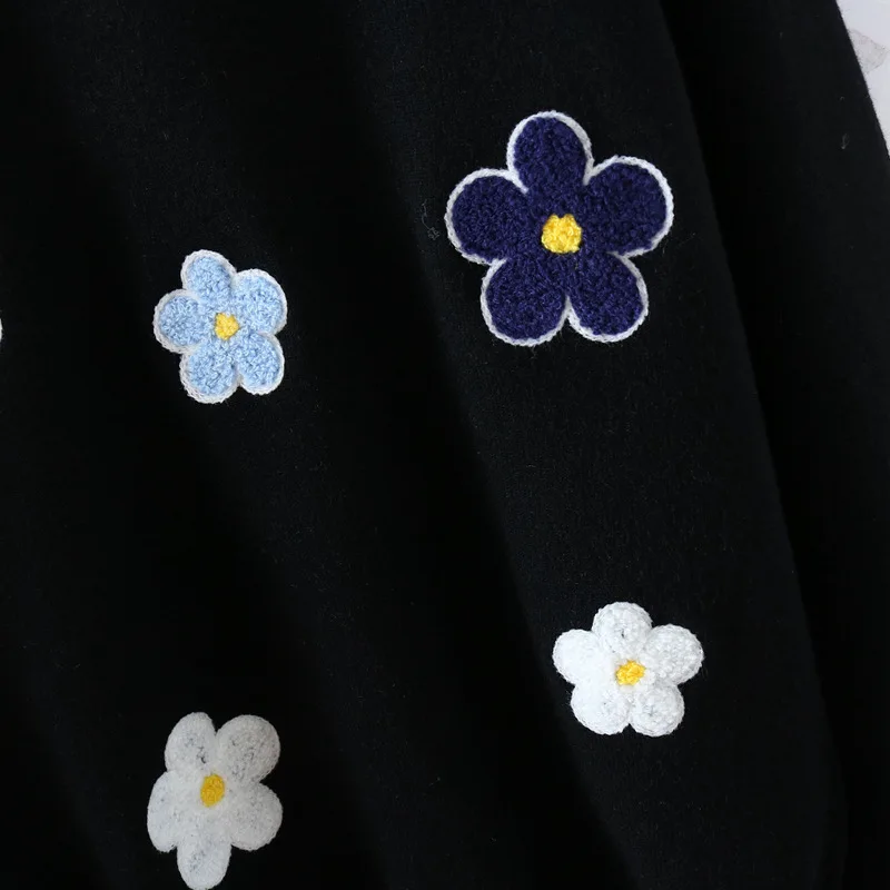 

Pullover Sweater Women Floral Emobroidery Elegant Tops Fashion Knitted Sweaters Winter Women Clothing Sueter Mujer Invierno 2021