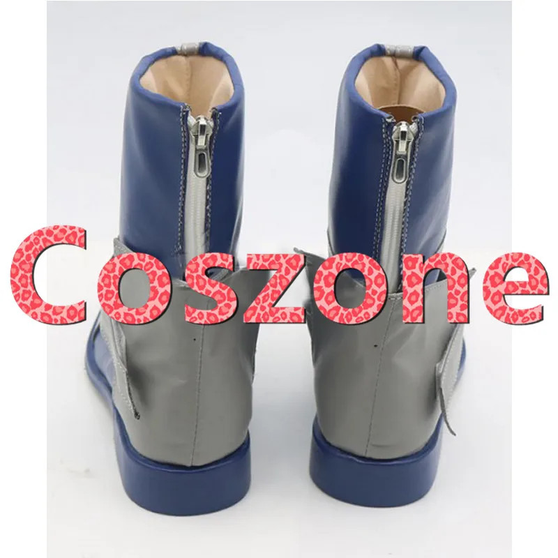 Синяя обувь для косплея пожарная эмблема хрома ботинки аксессуары костюма