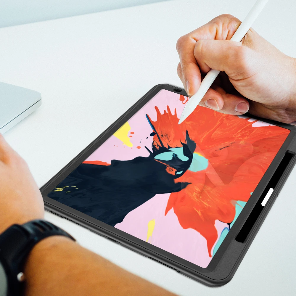 Чехол-накладка для планшета iPad Pro 12,9 дюйма 3-го поколения с держателем карандаша и поворотом на 360, ручной аксессуар для ремня FTLBX