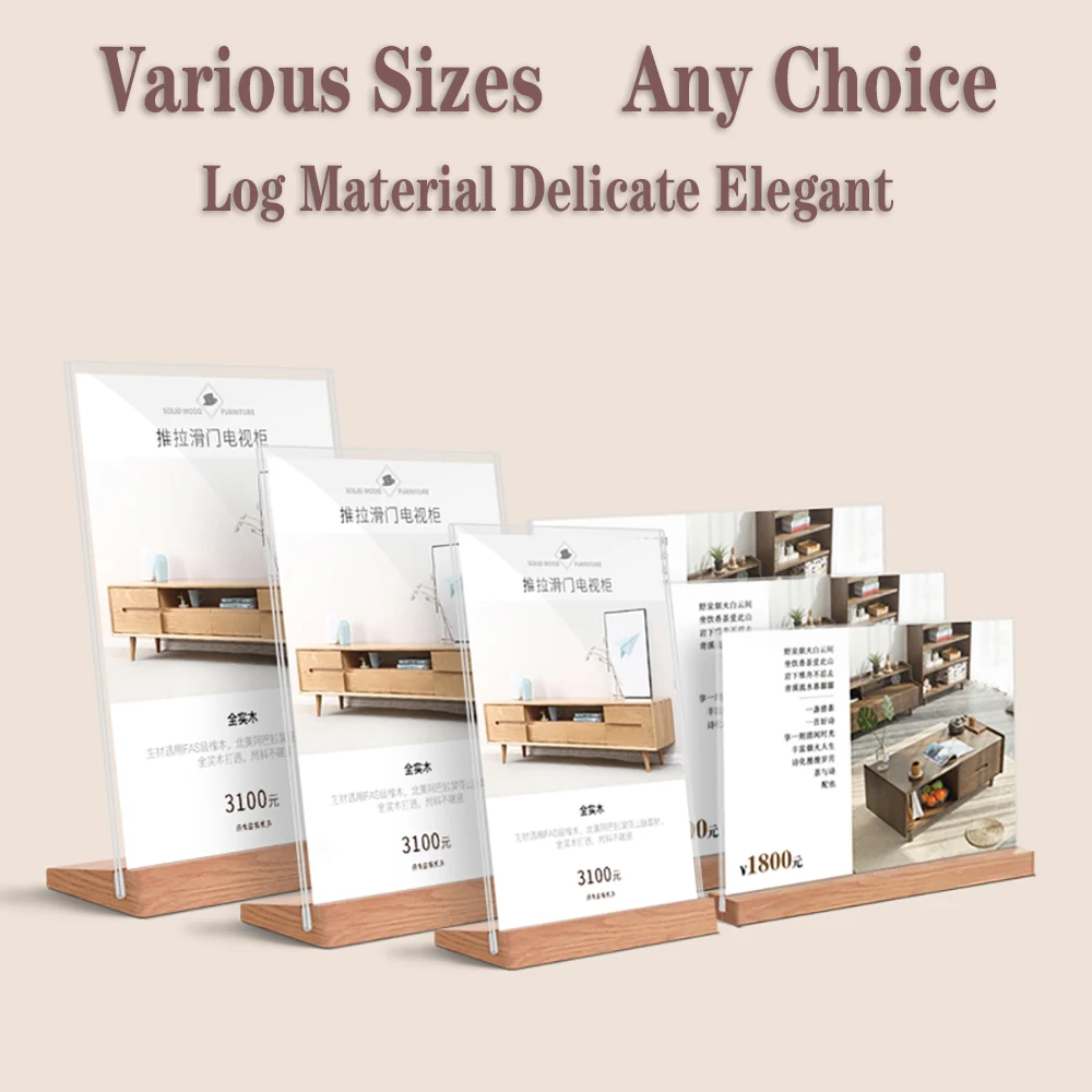 

A5 Acrylic L-style T-type Strong Table Signboard Double-sided Tab le Sign Display Card Rack Table A4 A6 Paper Holder Showing