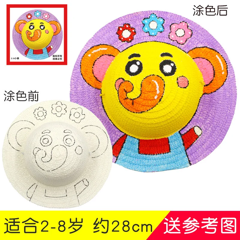 

Painting Straw Hat DIY Toys for Children Arts Crafts Kids DIY Kindergarten Learning Education Toys Montessori Teaching Aids Toy