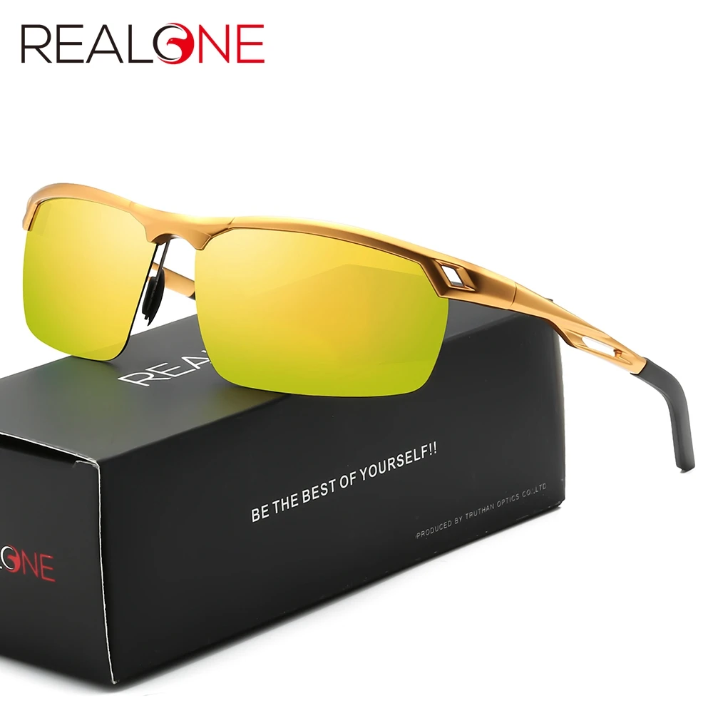 Хорошего качества мужские алюминиевые поляризованные солнцезащитные очки HD