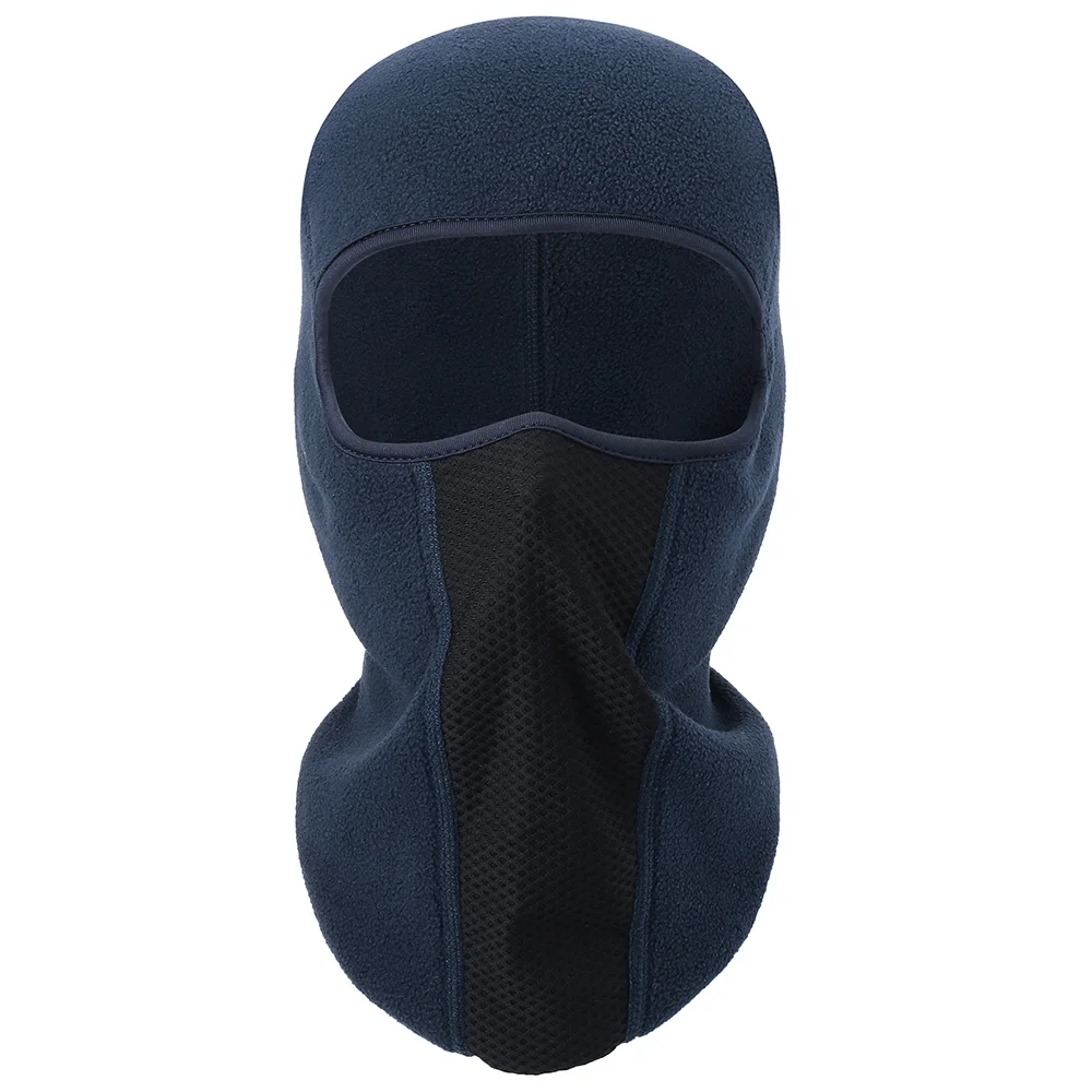 Blue Полярная Балаклава из флиса для холодной погоды, зимняя мотоциклетная маска для лица, Байкерская маска на всю голову, мотоциклетная шапка с капюшоном для мужчин - Цвет: Blue