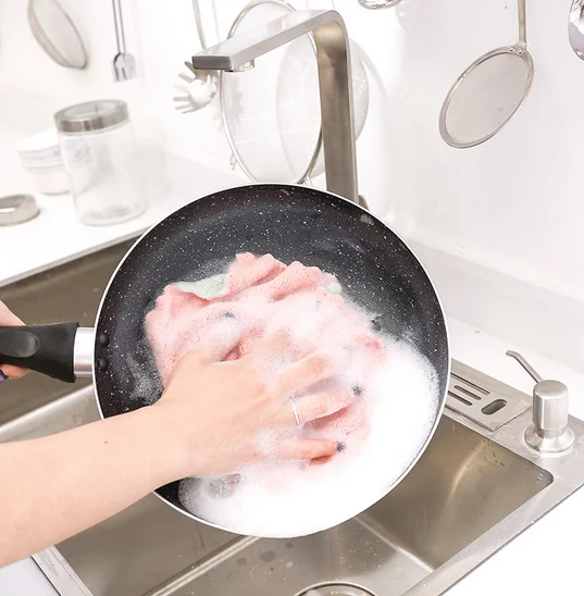 

mylb 4PCS/SET Soft Microfiber Cleaning Towel Water Absorbable Dishcloth Kitchen Cleaning Cloth Wiping Rags Household Cleaning