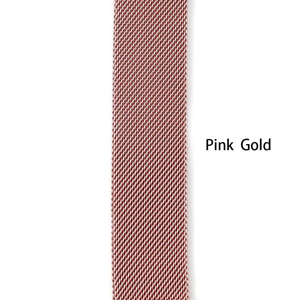 Pink Gold DIMU Миланский Браслет, Браслет для наручных часов Apple Watch, версии 5/4/3/2/1 38 мм 42 мм Нержавеющая сталь ремешок для наручных часов iWatch, 40 мм, длина-44 мм, ремешок для часов - Цвет ремешка: Pink Gold