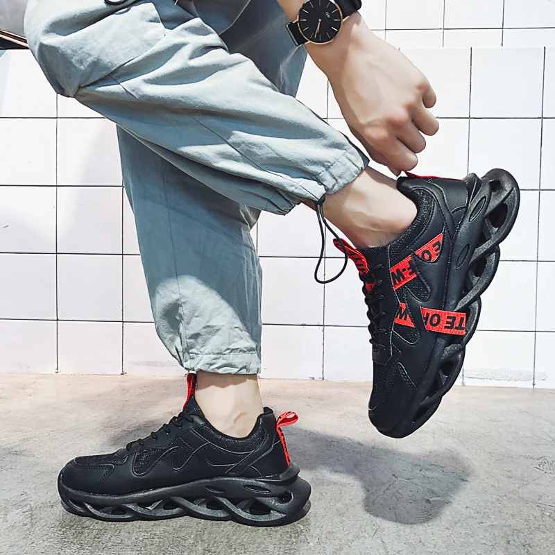 MOOREGOOD/удобные и дышащие мужские кроссовки с вырезами Повседневные модные толстой