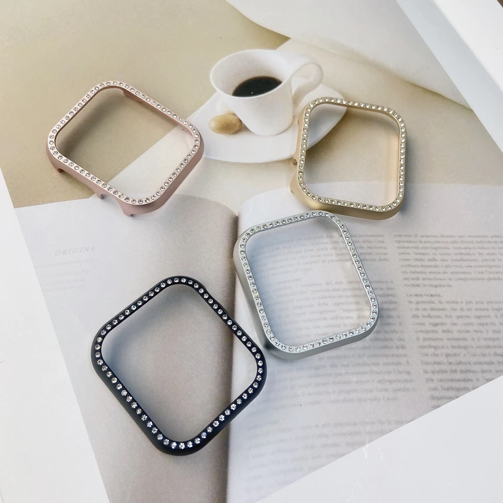 

Glittering hard shell Protector bumper cover for Apple Watch case Series se 6 5 4 3 2 1 38mm 42mm 40mm 44mm