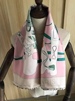 2021 new arrival fashion elegant pink 100 silk scarf 9090 cm square shawl twill wrap for women free shipping