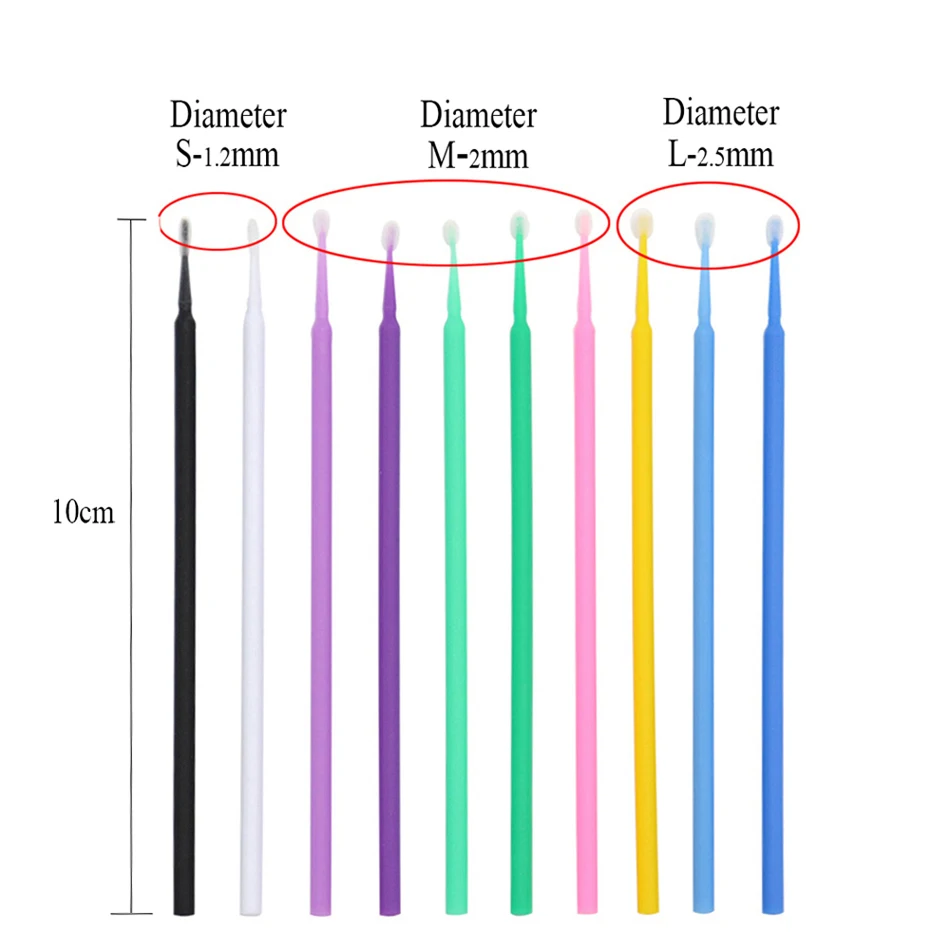 Щёточки для наращивания ресниц MicroBrush одноразовые щёточки щётки коррекции Micro Brush