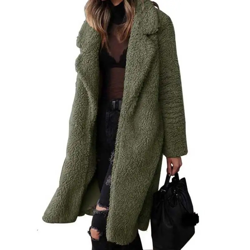 

Autumn Winter Faux Fur Coat Women Warm Teddy Bear Coat Ladies Fur Jacket Female Teddy Outwear Plush Overcoat Long