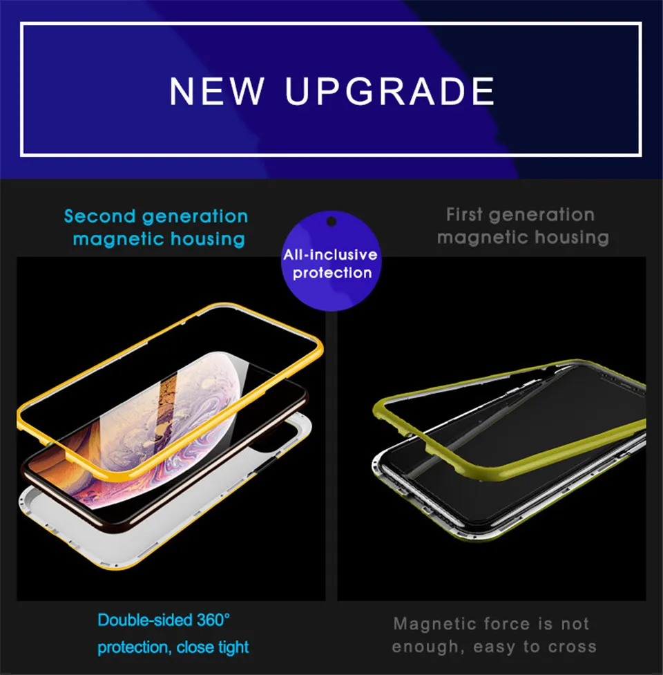 Магнитный адсорбционный чехол ярких цветов 360 на для iPhone 11 Pro MAX чехол из закаленного стекла для iPhone XS MAX XR X 7 8 Plus чехол на для айфон 11 Pro Max X XR XS MAX 7 8 плюс