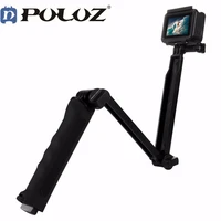 puluz 3 way floating handle grip tripod mount for gopro hero accessories selfie stick for go pro hero 6 5 4 3 3 2 1