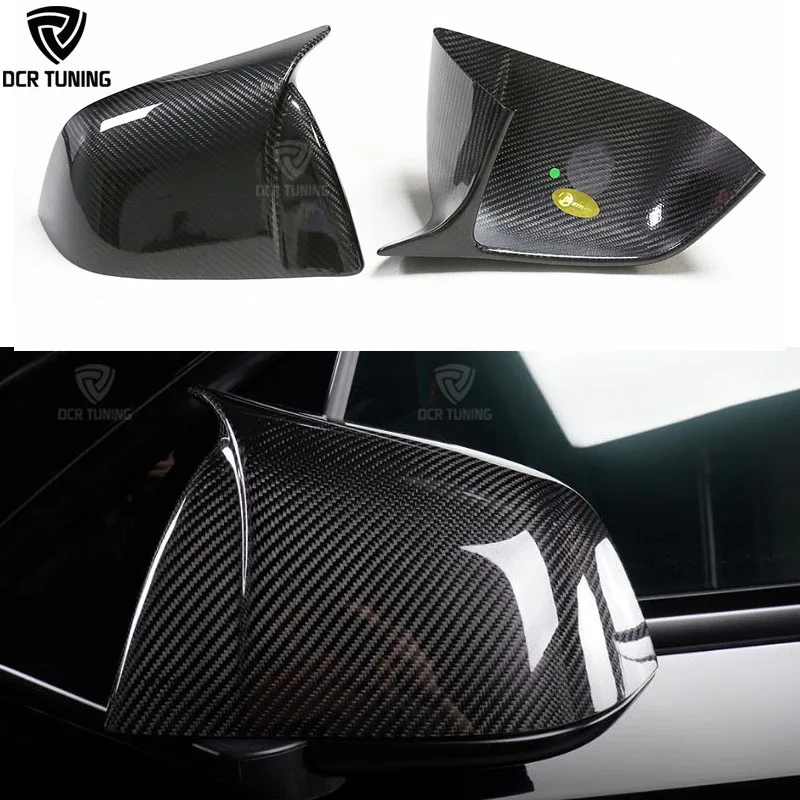For Tesla Model Y Mirror Caps Matte Glossy For Tesla Car Accessories Model Y  Dry Carbon Rear View Mirror Cover 2020 2021 Add On