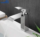 Водопад HANWEE, смеситель для ванной комнаты, крепление на раковину, смеситель для раковины с горячей и холодной водой, полированные хромированные смесители для туалетной комнаты, кран для раковины