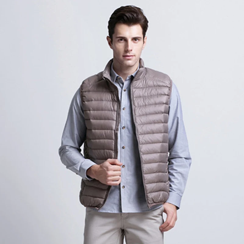Men Duck Down Vests 2022 New Autumn Winter Ultra Light Puffer Waistcoat Casual Portable Sleeveless Jackets Windproof Man Gilet