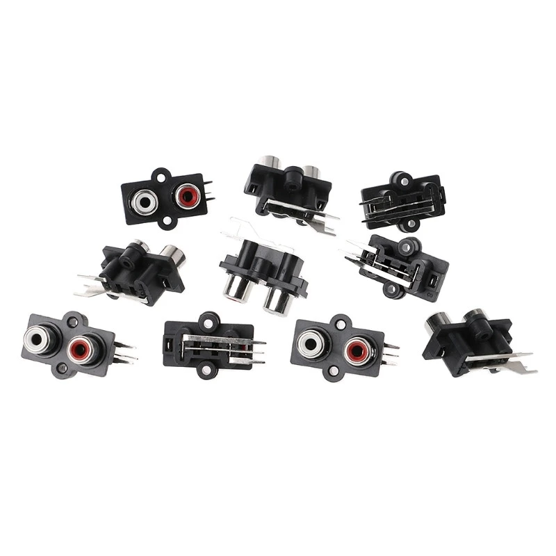 

10 Pcs 2/4/6 Hole RCA Female Pin Jack Stereo Audio Video AV Socket Connector