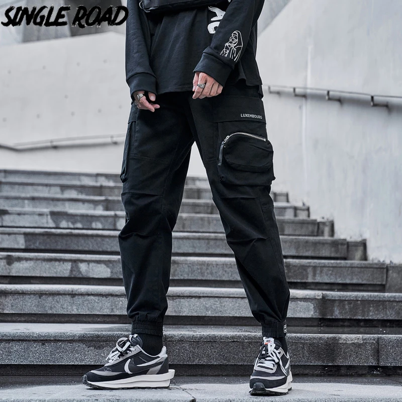 SingleRoad мужские брюки карго Мужская мода 2021 карманы мешковатые джоггеры Techwear
