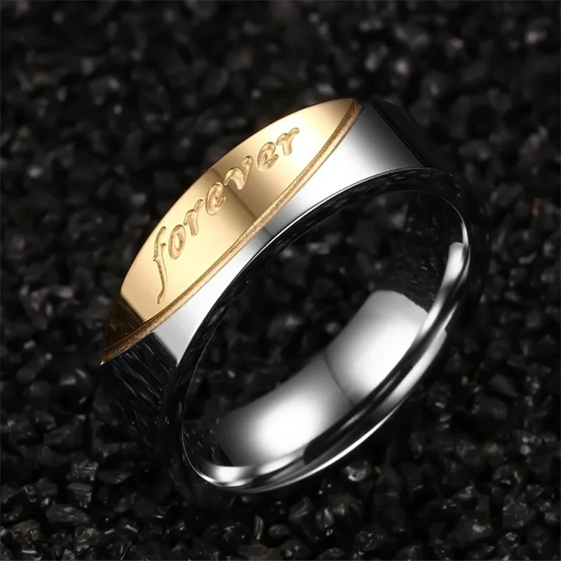 NHGBFT модное кольцо из нержавеющей стали Стразы для влюбленных Вечная любовь