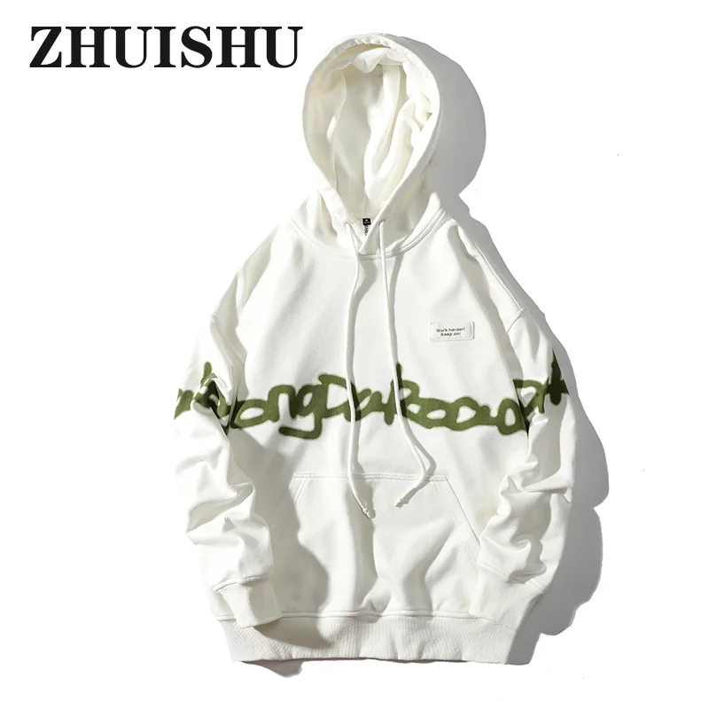 

Men's Hooded Sweater English Alphabet Print Top Leisure Sports Long Sleeve Hoodie Japanese Street