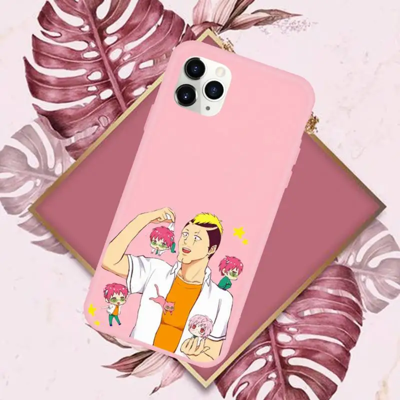 

Japanese anime the disastrous life of Phone Case Pink Candy Color for iPhone 11 12 mini pro XS MAX 8 7 6 6S Plus X SE 2020 XR