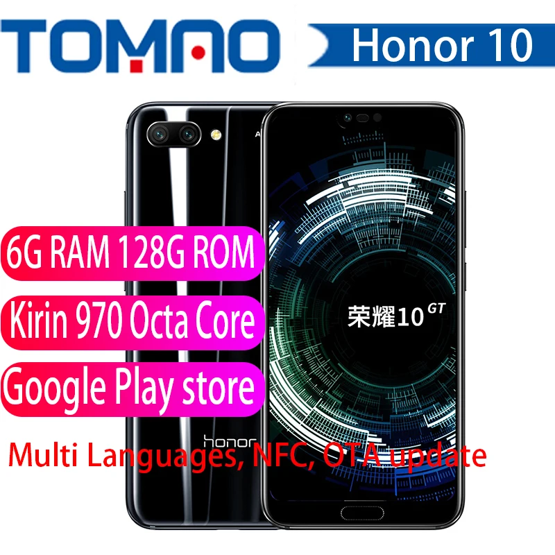 Honor 10 honor10 смартфон Kirin 970 Восьмиядерный 5 84 дюймов 2280x1080p Android 8 1 4 * камеры 24 МП 3400 мАч