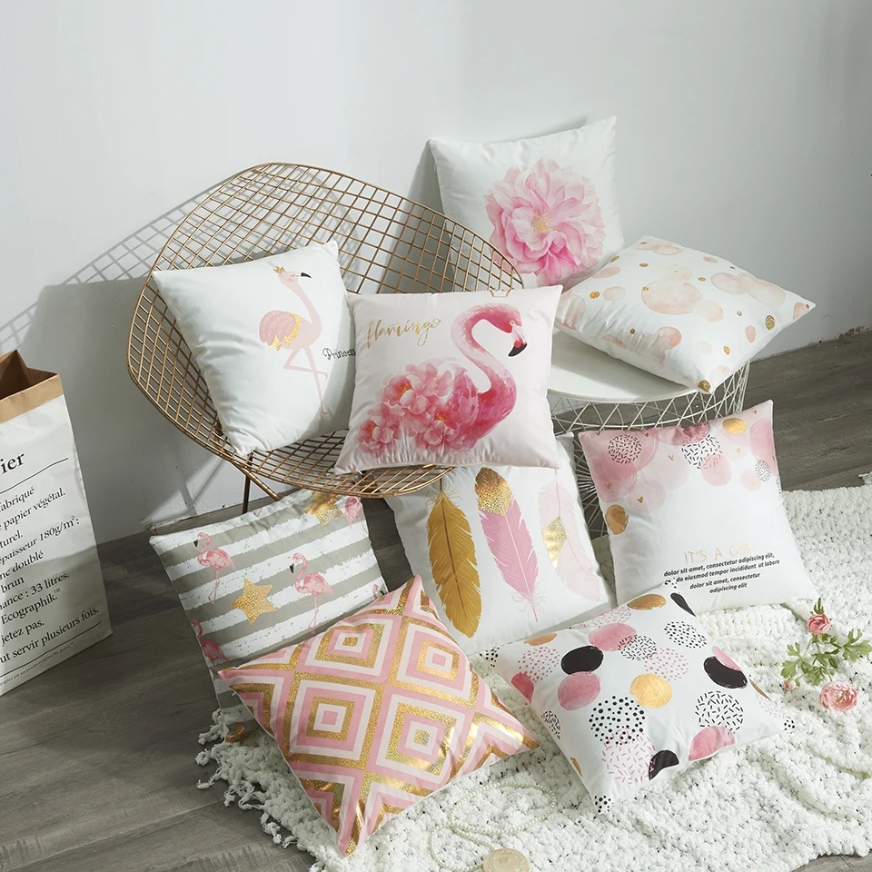 INS/модный свитер Фламинго шаблон горячий stampingSofa наволочка невидимая застежка