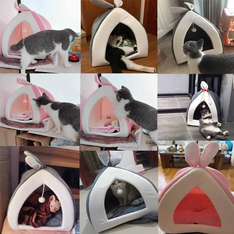 Зимние теплые спальные коврики для кошек домашних животных средних и дешевых