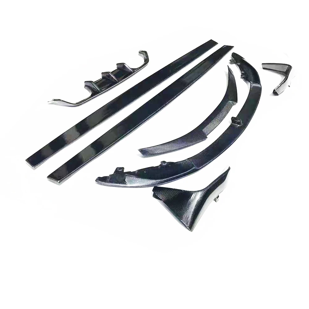 Углеродное волокно передний бампер губа задний диффузор спойлер боковая юбка