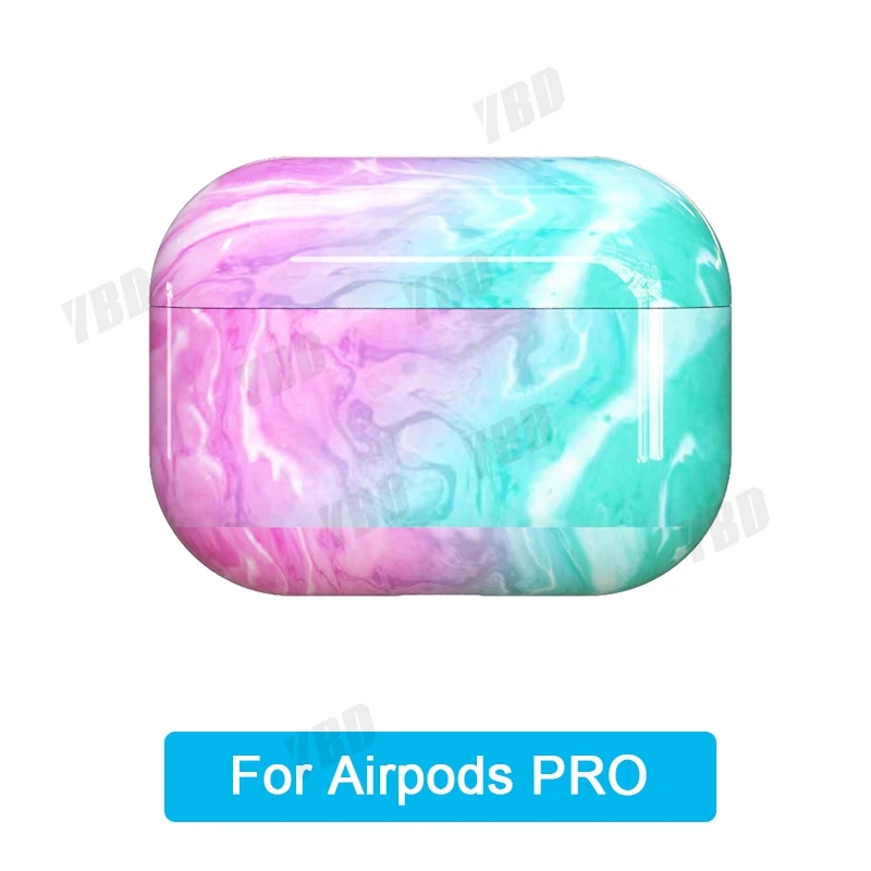 Bright pink pro YBD роскошный чехол с мраморным рисунком для AirPods цвета чехол для Apple Airpods Air Pods чехол Coque Funda для Airpod аксессуары - Цвет: Bright pink pro