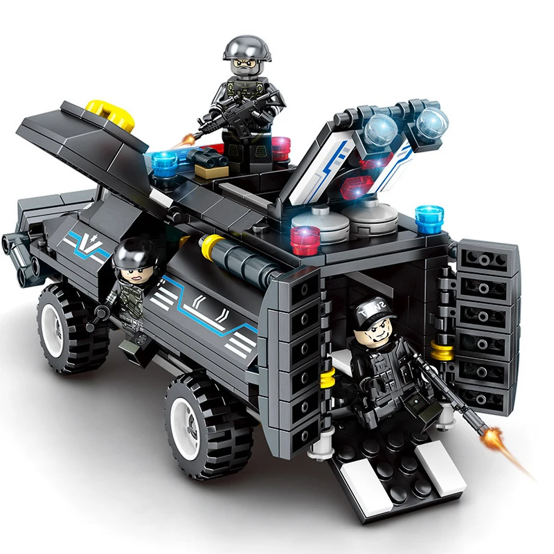 Legoing City Police SWAT Station строительные блоки Военная бронированная Боевая командная