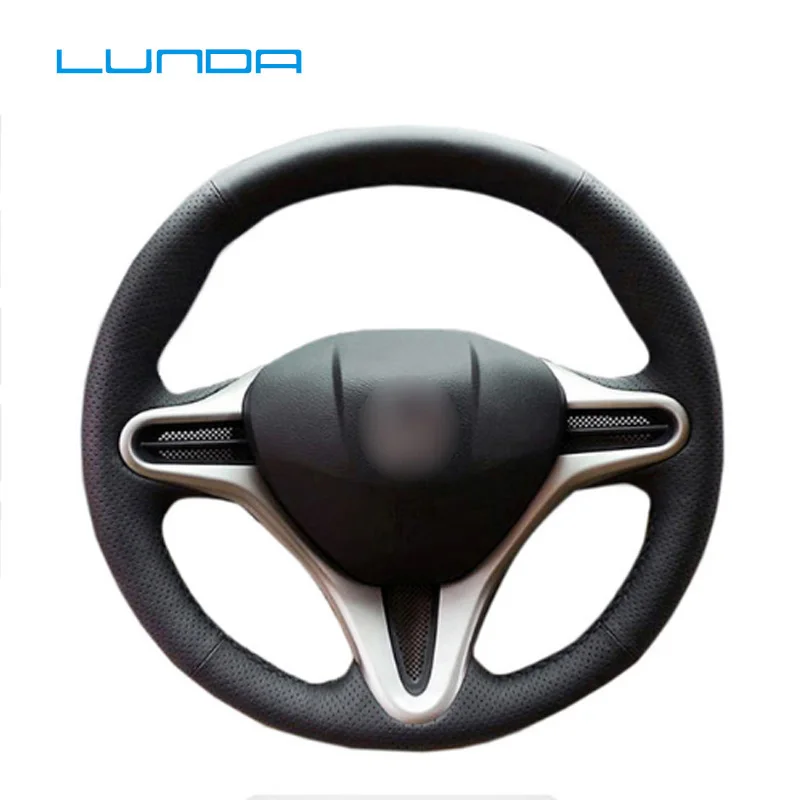 LUNDA черный кожаный чехол рулевого колеса автомобиля для Honda Civic Old 2006-2011 |