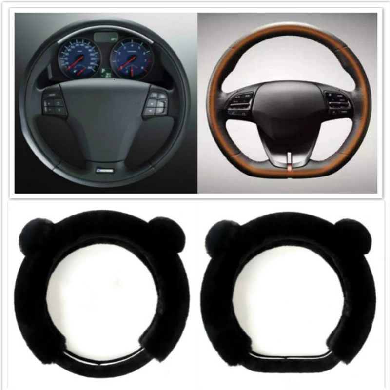 38 см плюшевый чехол рулевого колеса автомобиля и красивое теплое зимнее пальто в