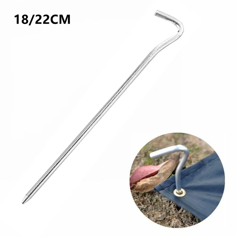 

Camping Stake Nail Aluminum Alloy Tent Hook Peg Hiking Survival Tool 18cm 22cm Ground Nails Spike Portable Skidproof Steady Gear