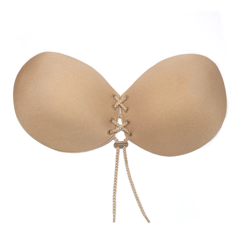 Сексуальный бюстгальтер с пуш-ап без бретелек и спинки бесшовные клей невидимых