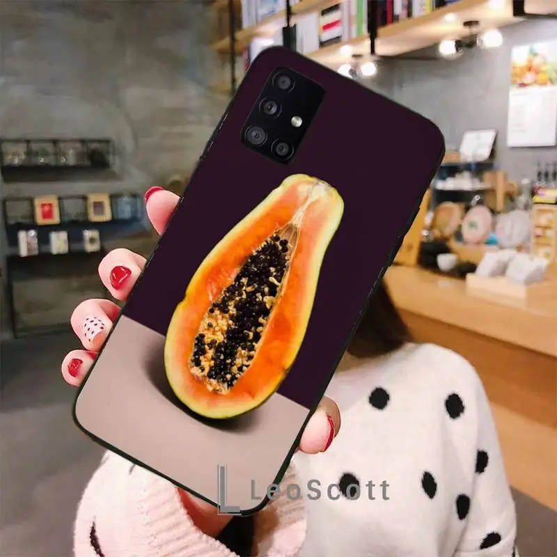 

Fruit papaya Phone Case For Samsung A50 A51 A71 A20E A20S S10 S20 S21 S30 Plus ultra 5G M11