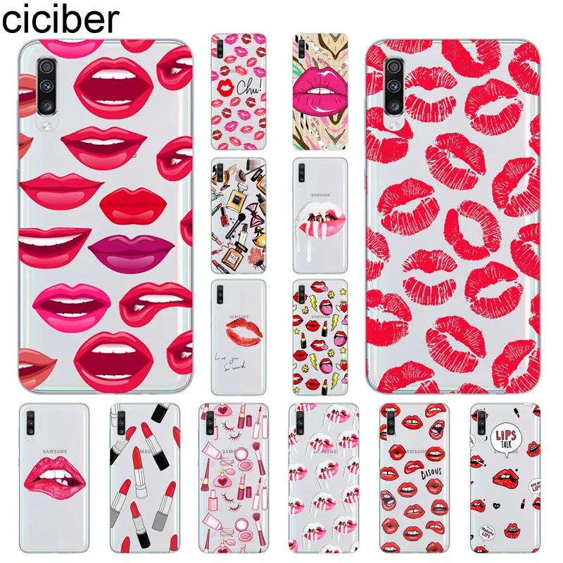 Ciciber чехол для телефона Сексуальная губная помада с поцелуем samsung Galaxy A50 A70 A80 A40 A30