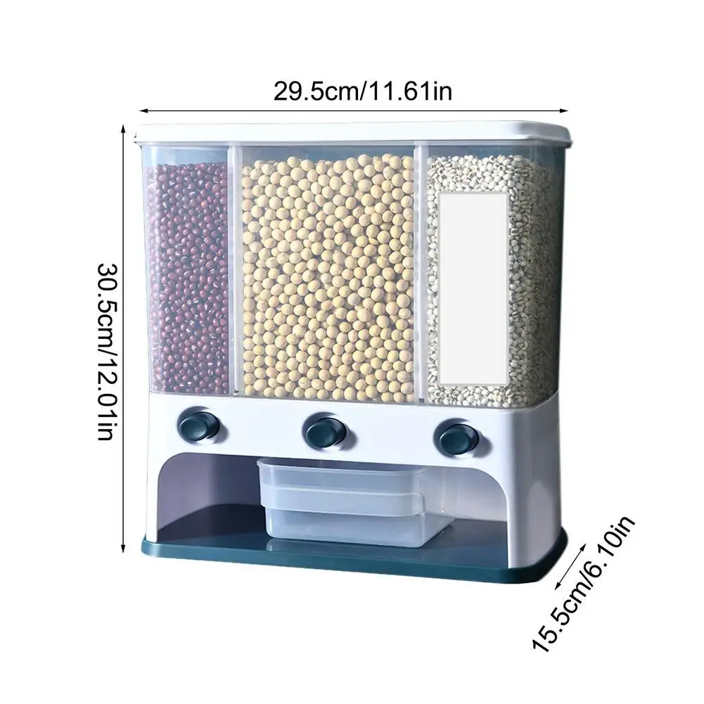 

Dry Food Storage Box Large Capacity Rice Bucket Plastic Airtight Tank Grains Beans Storage Tank Wall-mounted Food Storage Tank